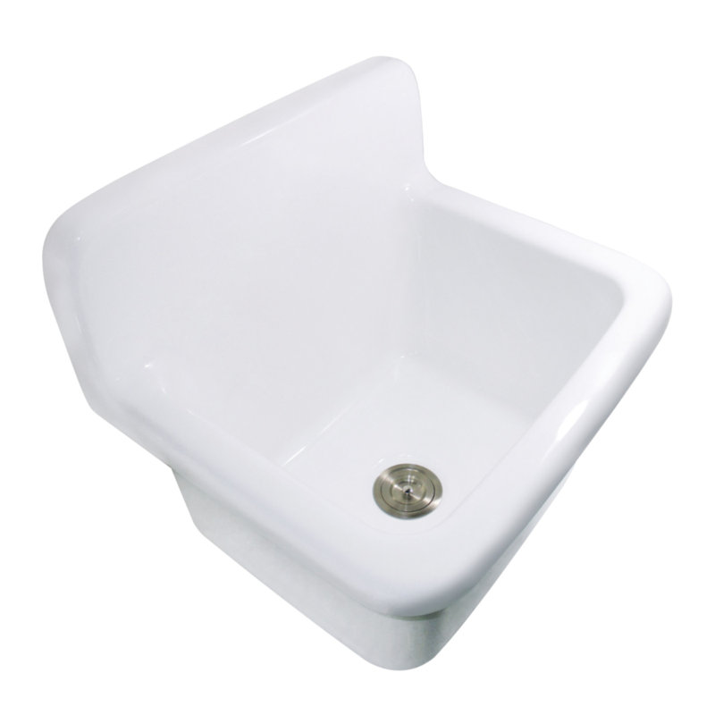 Kingston Brass Persepolis Galley 22-Inch Ceramic Wall Mount Single Bowl Utility Sink
