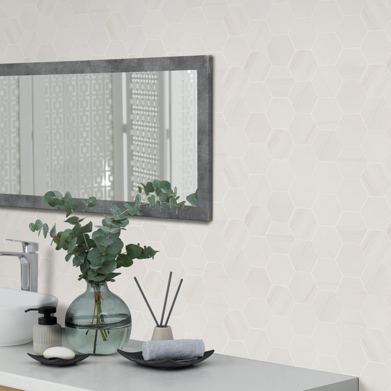 Ardena 12 in. x 12 in. Matte Porcelain Hexagon Stone Look Floor and Wall Tile, Pallora