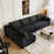 Black Plush Corduroy Fabric selected