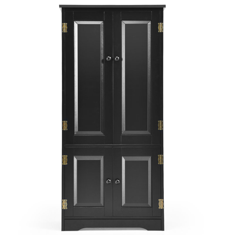 Lago Vista 24'' Wide 4 - Shelf Storage Cabinet, Black