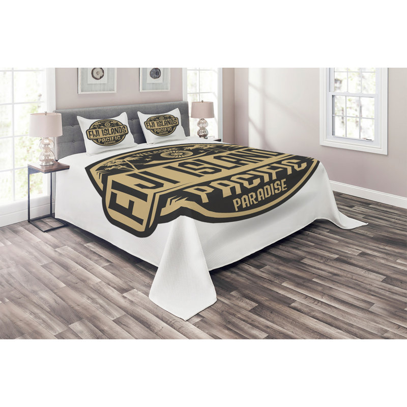 Fiji Eclectic Polyester Coverlet, King Bedspread + 2 Shams