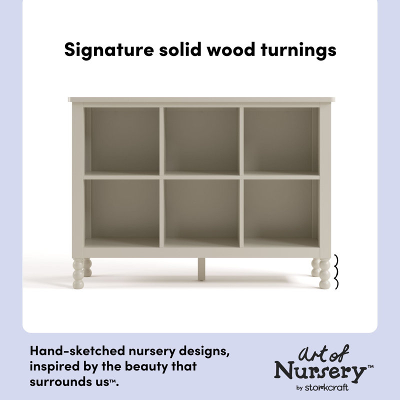 Rio 6 Cube Storage Organizer Bookcase, Frosted Oat
