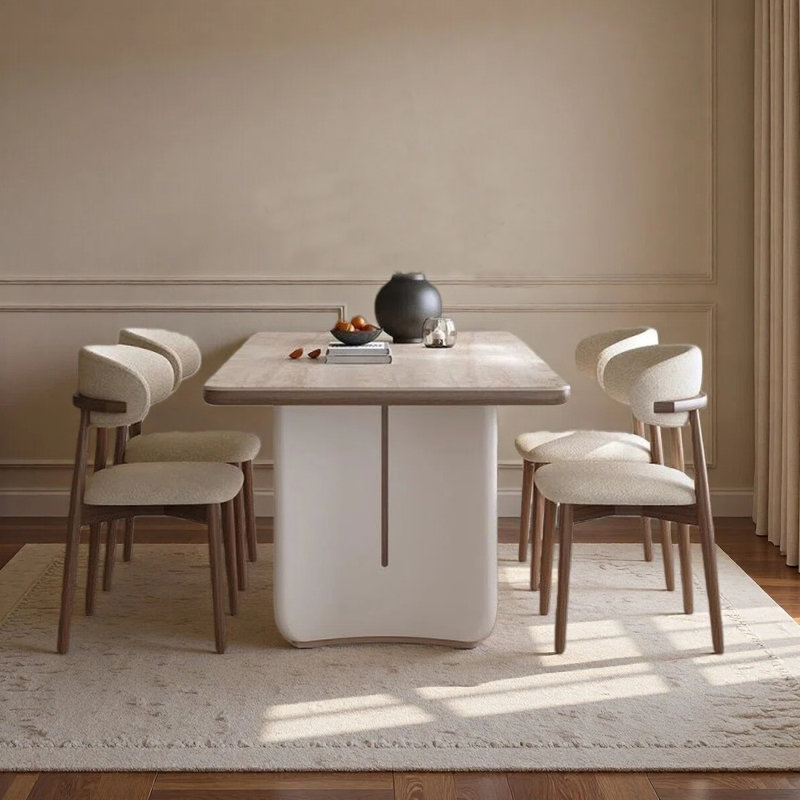 Modern minimalist rectangular dining table, 29.53"H x 55.12"L x 29.53"W