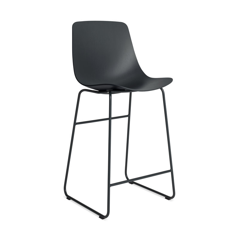Clean Cut Stool with Sled Leg, Counter Stool (24” Seat Height), Gray Green