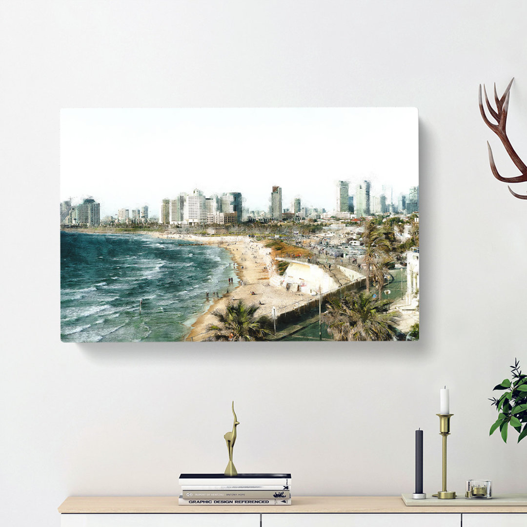 Tel Aviv Israel Skyline - Wrapped Canvas