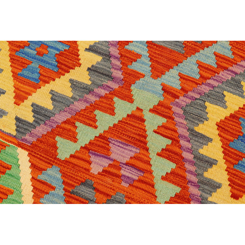 Tapis beige / bleu / or en laine noué à la main à motif marocain rectangulaire Sparacino 4 pi 11 po x 6 pi 5 po