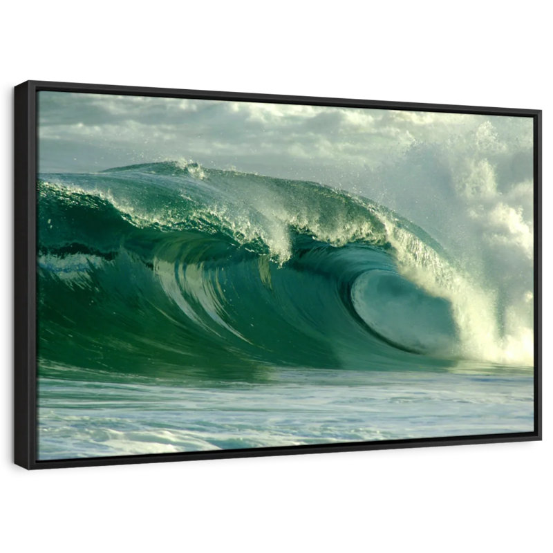 «Blue Green Ocean Wave», reproduction sur toile, H 17 po x l 25 po