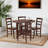 Jachai Walnut 5-piece round drop leaf table with ladder-back chairs