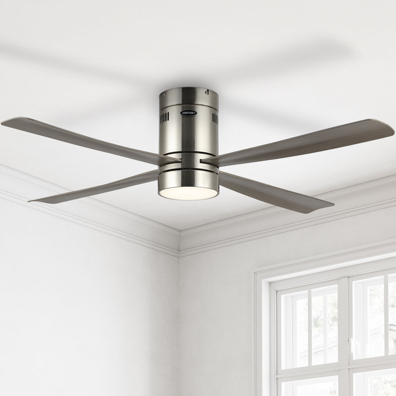 Theo 52'' Ceiling Fan with LED Lights, Gray Wood Finish
