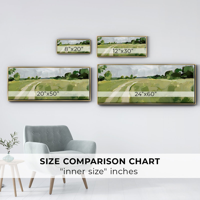 Meadow Trail I - Framed Canvas, 8" H x 20" W