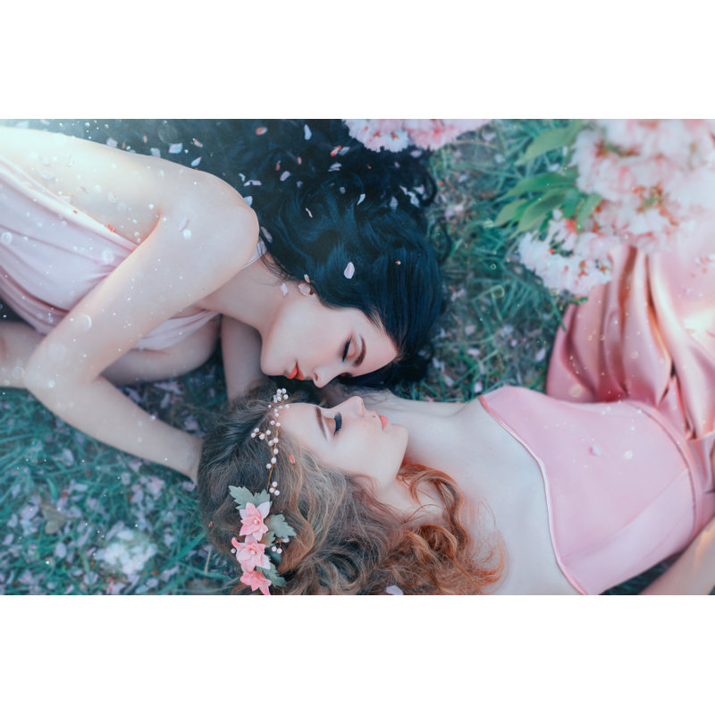 Women Cuddling - Wrapped Canvas Print, 30cm H x 46cm W x 3.8cm D