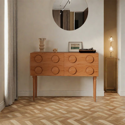 Cherry Wood Cabinet with Elegant Roman Column Legs