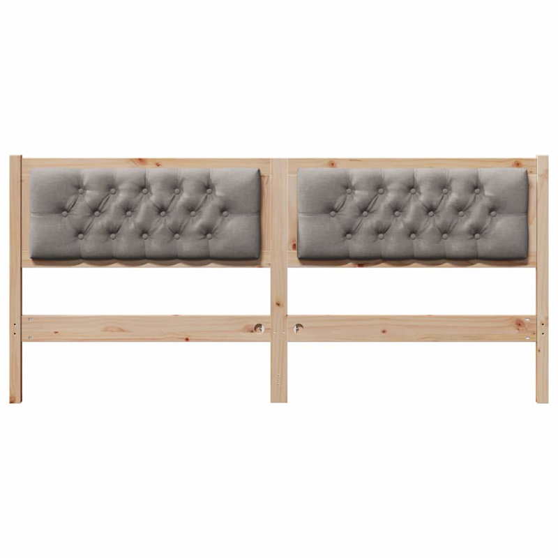 Solid Wood Headboard, Queen, Brown, Taupe