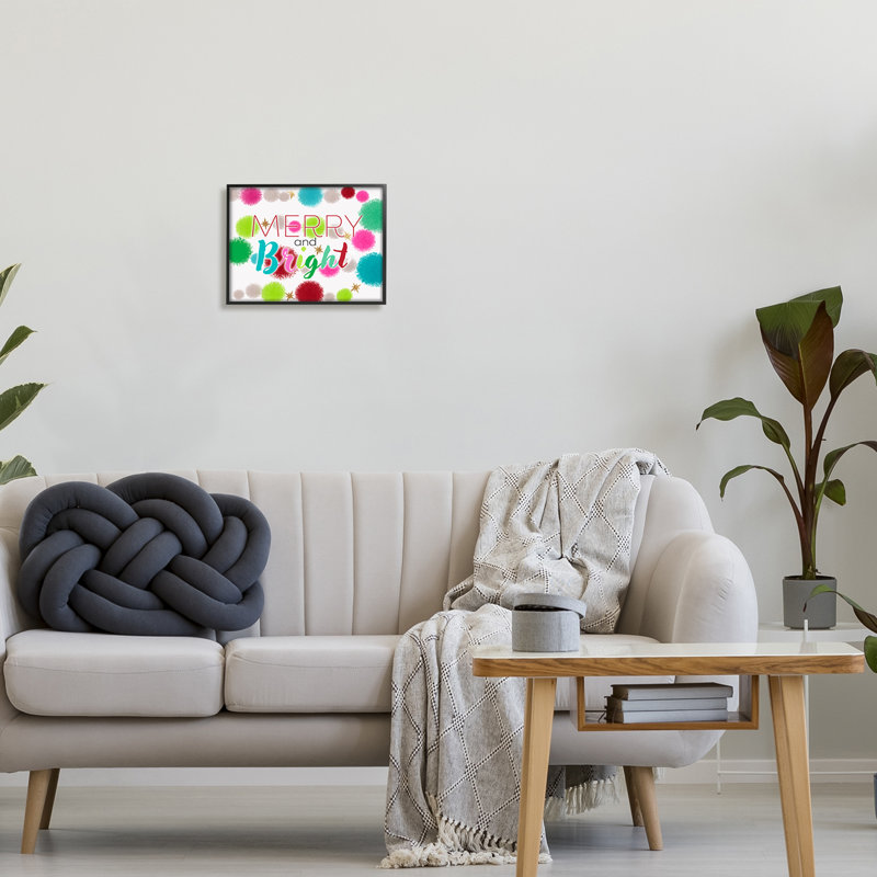 «Merry & Bright Bold Holiday», encadré sur bois par Ziwei Li, impression, H 11 po x l 14 po, Giclée encadrée noir minuit
