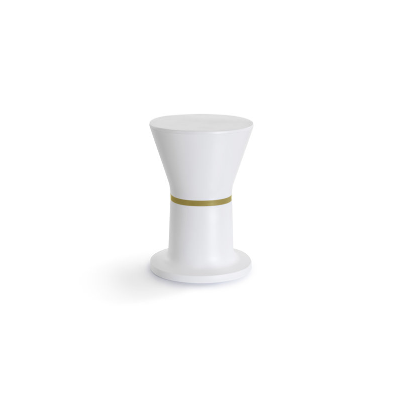 Tabouret d'appoint PA.HE.KO PA, Blanc / moutarde