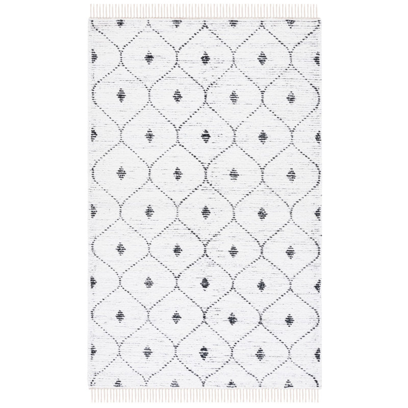 Daloris Hand Woven Cotton Geometric Rug, Rectangle 3' x 5'