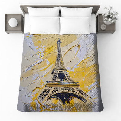 Couvre-lit matelassé à motif abstrait Tour Eiffel toutes tailles