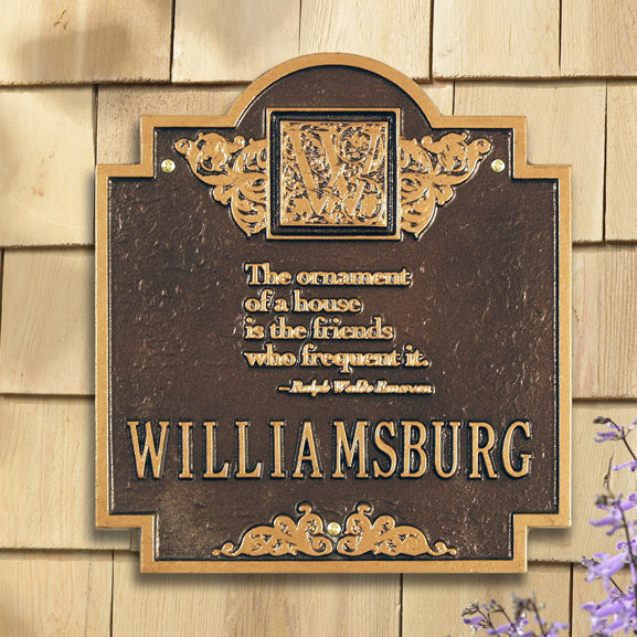 Plaque d'adresse murale sur 2 lignes Emerson, Bronze et doré, Oui