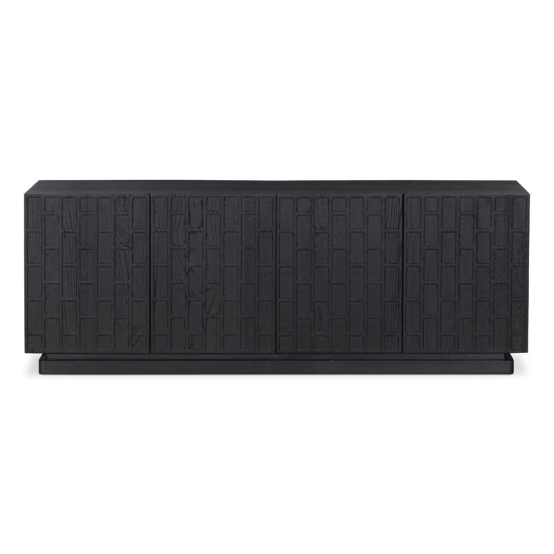 Console média Cleve - Chêne clair délavé, Chêne noir