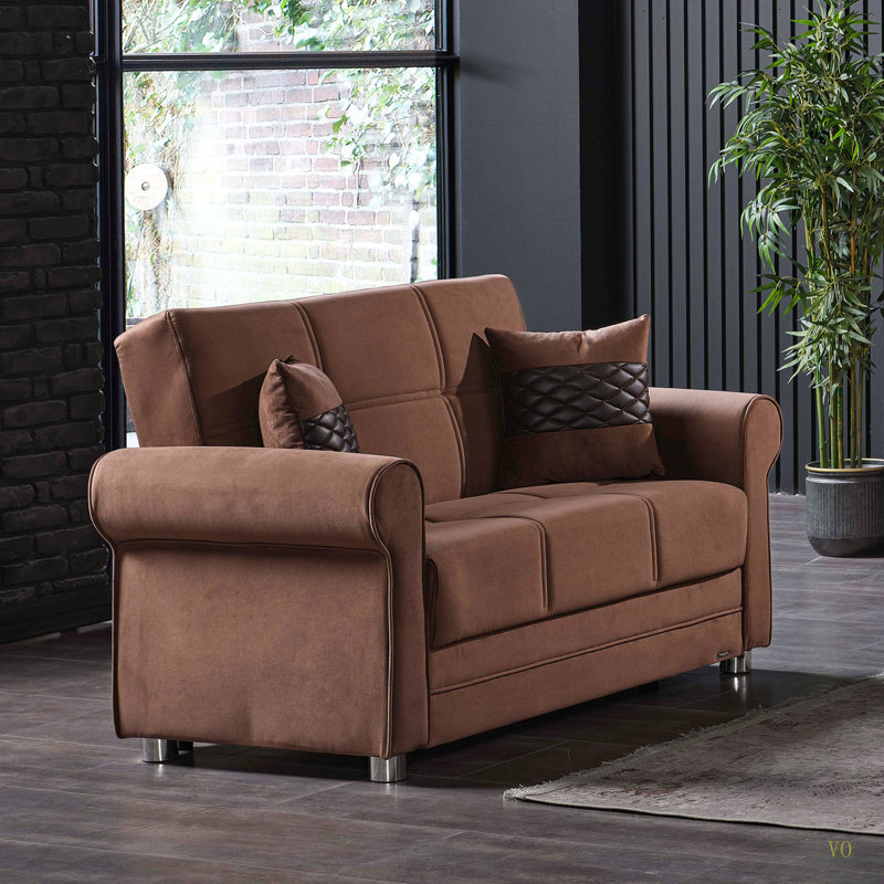Canapé convertible avec rangement Primenest Liora Collection, Brun-roux