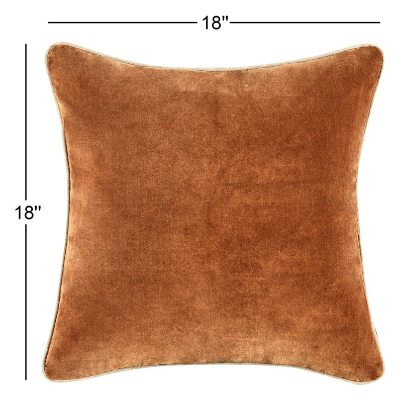 Housse et insert en velours Goodall, Brun noisette, Carré 18 po