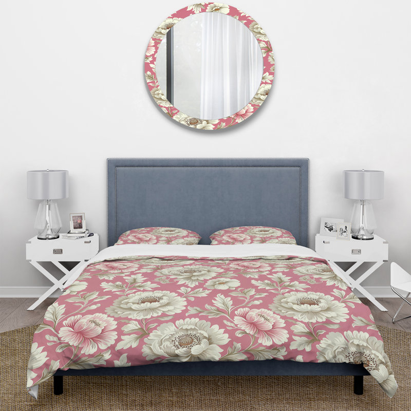 Pink Flower Dreams - Ensemble de housse de couette traditionnel, Housse de couette très grand + 2 très grandes ta