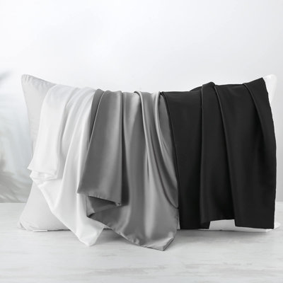  Silk LIke Pillowcase Bed Pillow Covers, Breathable, Skin-Friendly