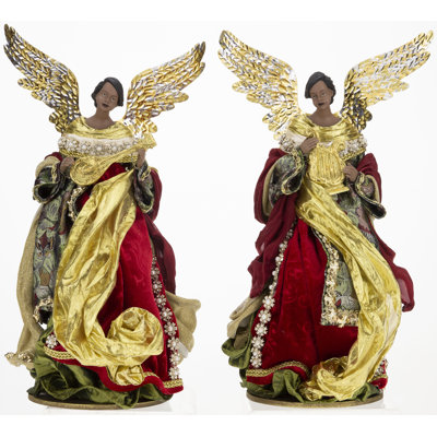 Christmas African American Standing Angel - 17.5 Inches
