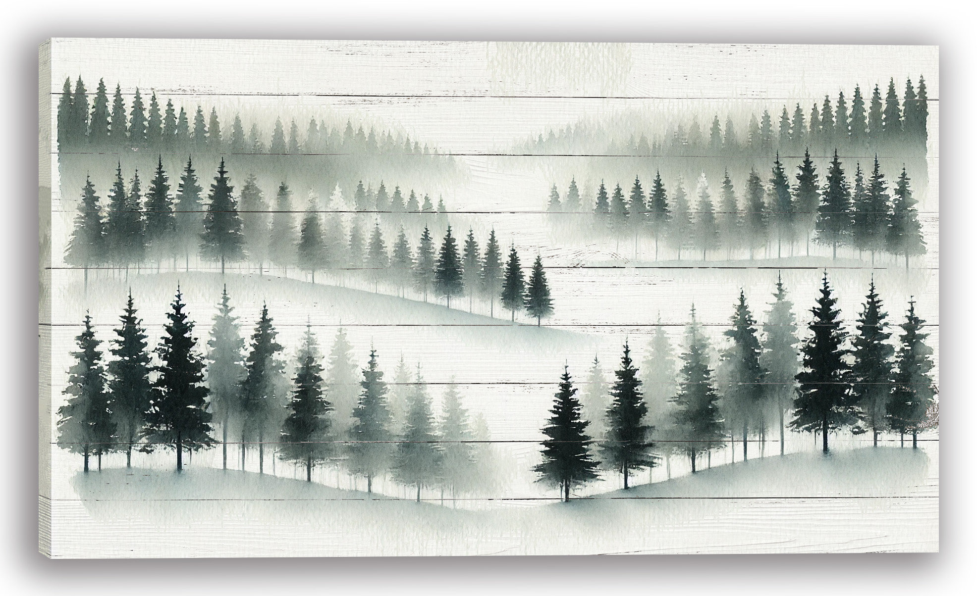 Millwood Pines Whispering Winter Woods - Monochrome Forest Canvas Wall ...