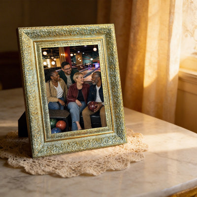 Cadre photo élégant antique 3 pièces 5 "x 7" avec support de table et crochets muraux
