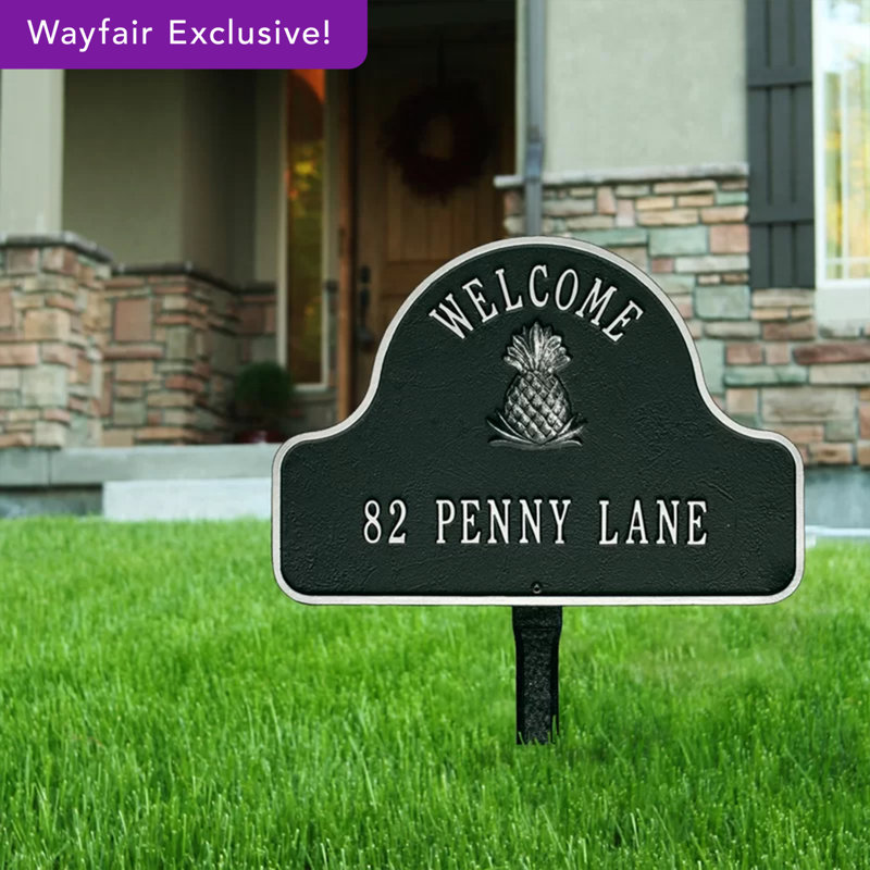 Enseigne de pelouse Lexy, Noir / argent, Oui