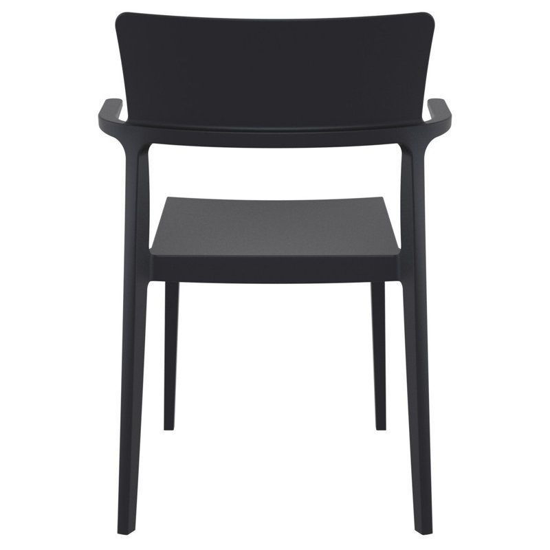 Fauteuil de salle à manger empilable Jeffrey, Noir