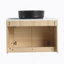 Meuble-lavabo mural de 30 po avec lavabo d'art en céramique et portes à fermeture en douceur, peu encombrant et élégant