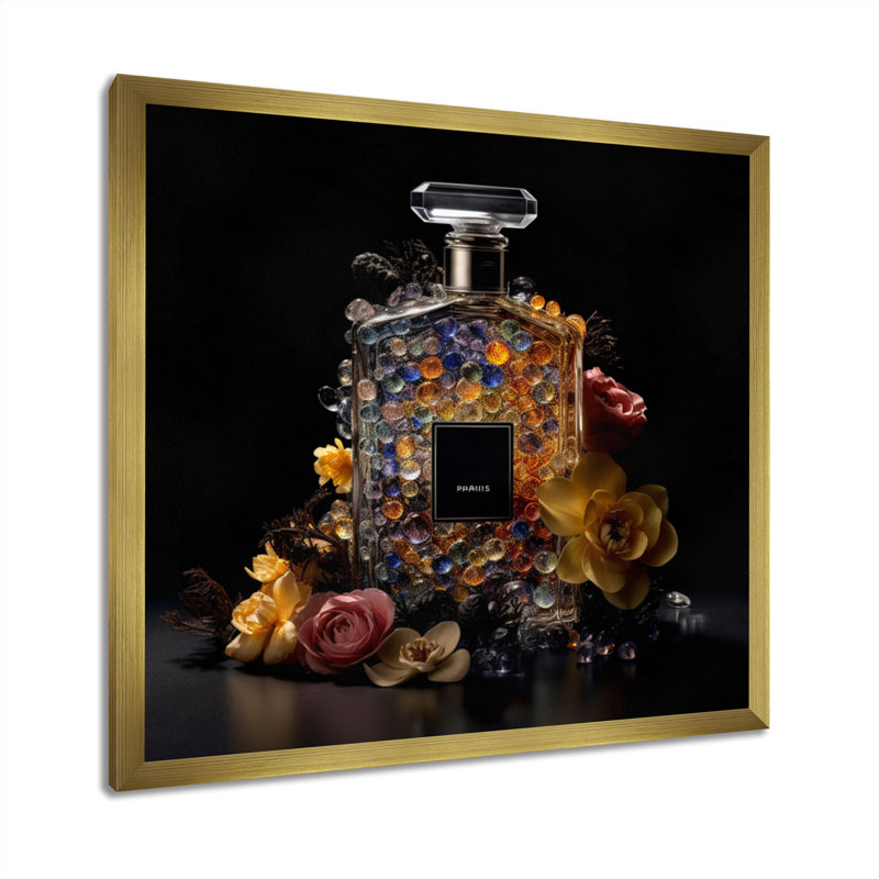 Blue Perfume Fragrance Connoisseur - Imprimé, H 36 po x l 36 po x P 1,5 po, Encadrement doré