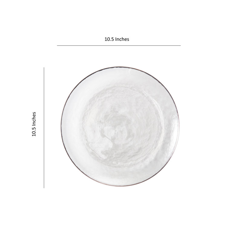 Los Cabos Glass Dinnerware 10.5" Dinner Plate, Clear