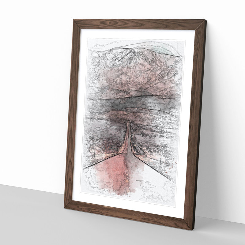 Heading to Death Valley - Picture Frame Painting Print, 63cm H x 45cm W x 2cm D, Walnut Framed