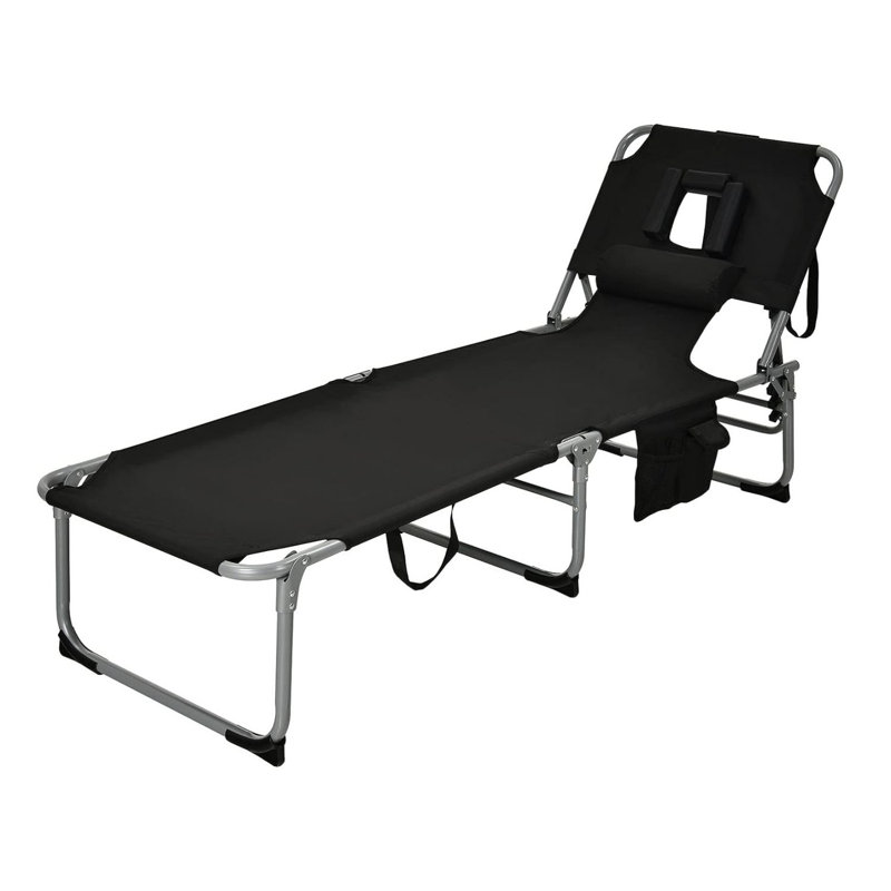 Sisira Folding Beach Chair, Black