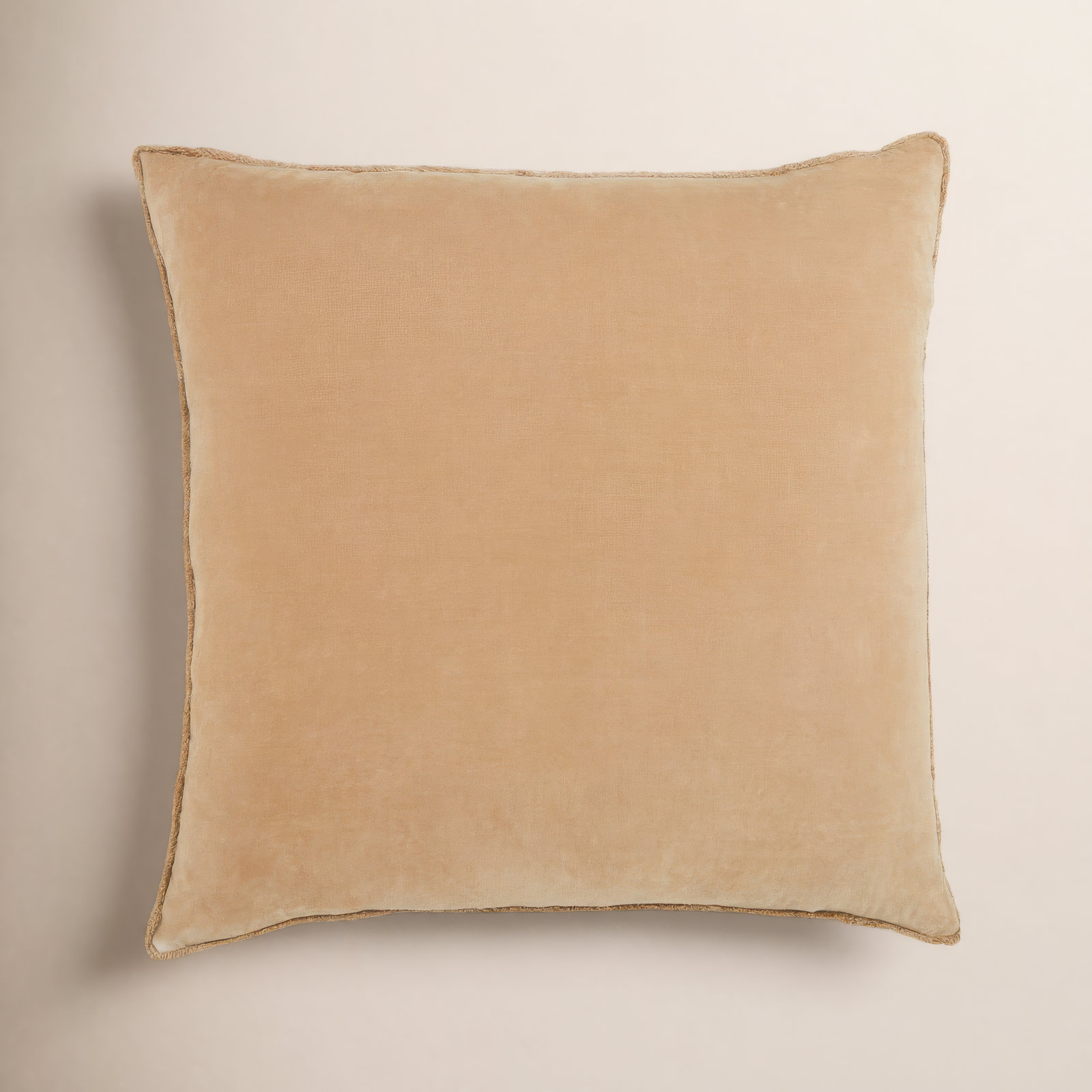 Kam Fringed Cotton Throw Pillow, Polyester/Polyfill, Tan