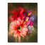 Fleurs rouges grunge style - décoration murale traditionnelle sur toile-14894256-14894271