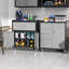 Armoire de rangement robuste en métal avec roulettes - Armoire de rangement pour outils pour le garage, le bureau et la maison, noir / gris