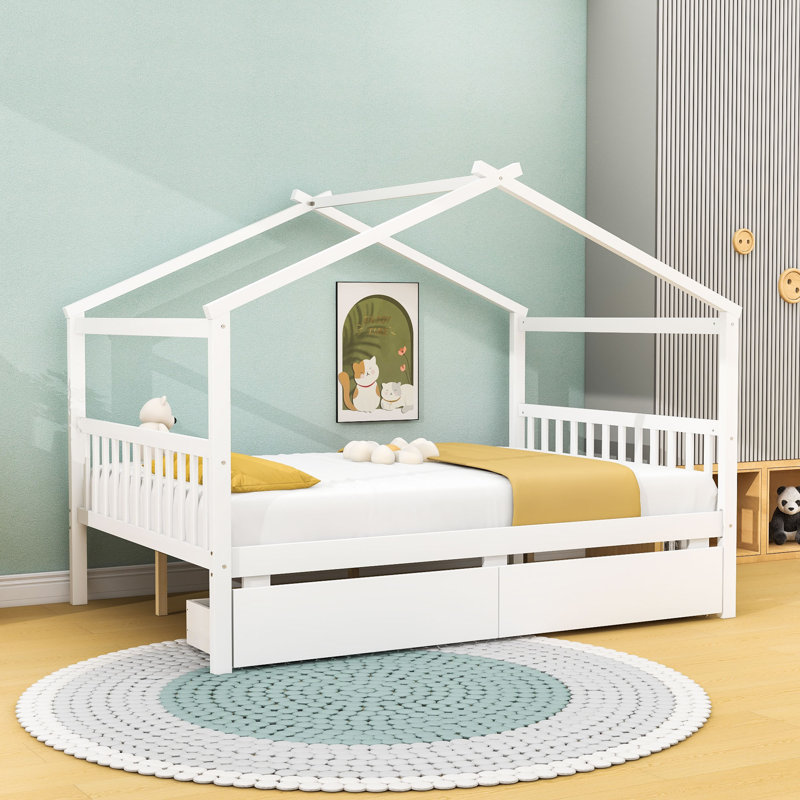 Lit double en bois Lorentzen, Blanc