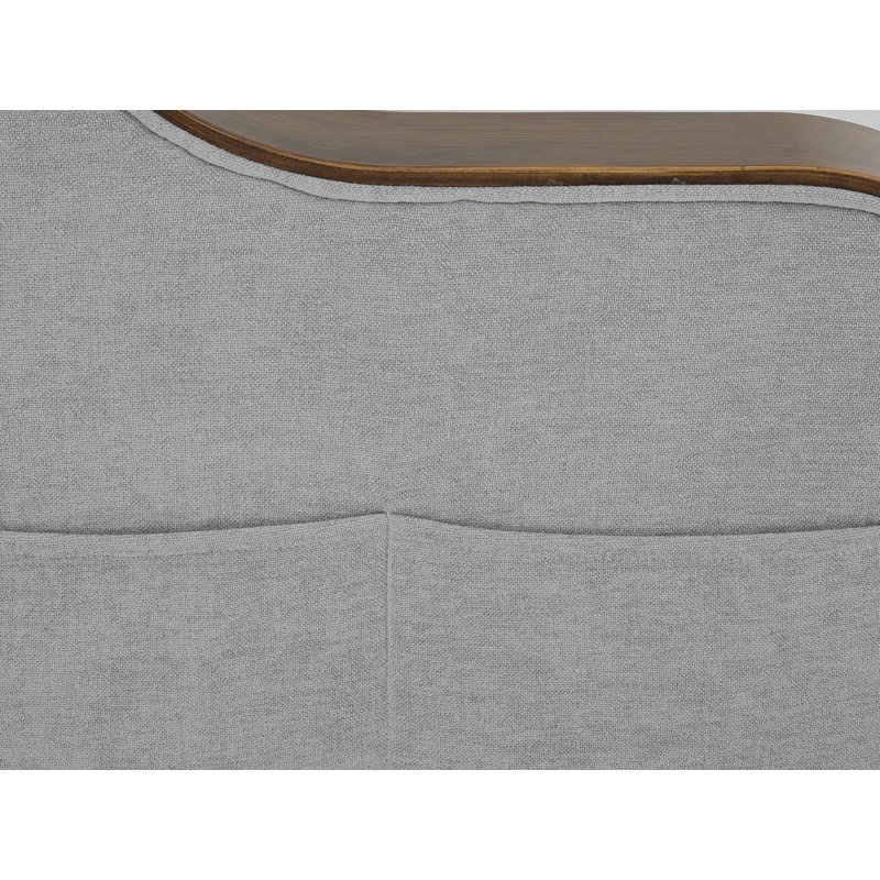 Chaise longue rembourrée avec poches latérales, Gris