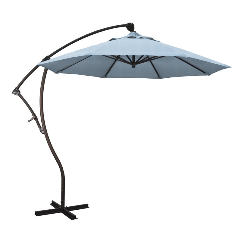 Parasol en porte-à-faux 9' Welwyn, Toile toile Sunbrella® bleu ciel