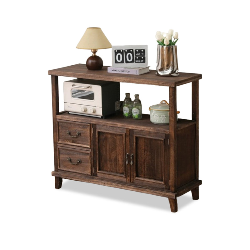 Dark-coffee Solid Wood Sideboard