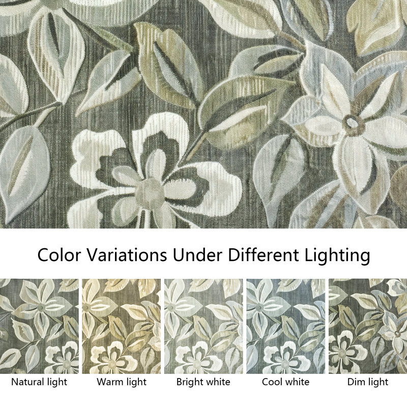 Nature Floral Non-Slip Machine Washable Modern Area Rug in Green/Cream for Living Room, Bedroom, Hallway Runner Indoor Rugs