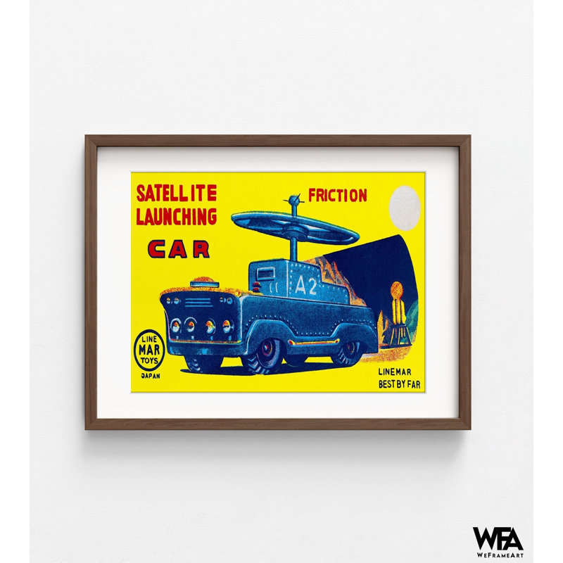 Reproduction d'affiche rétro par satellite, art mural rétro de jouet de l'espace, idée de remodelage de chambre d'enfant astronaute, art mural de chambre Space Brother