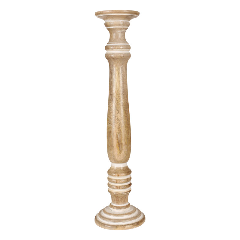 A1787N Holders Wood Tabletop Candlestick, 63cm H x 18cm W x 18cm D
