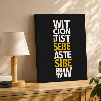 Canvas Create A Striking Minimalist Poster Featuring Bold Stacked Typography Against Wall Art A Solid Black Background The Text Should Canvas Wall Art