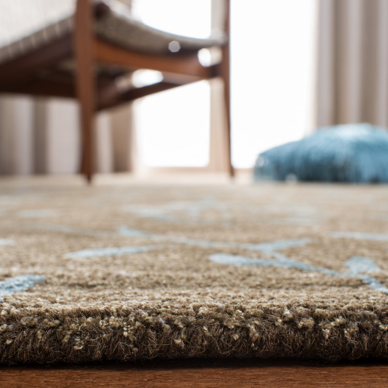 Tapis floral en laine et viscose touffeté à la main Avayah Soho, Tapis de couloir 2 pi 6 po x 12 pi