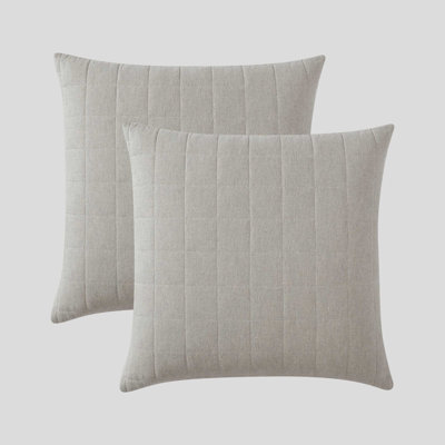 Calvin Klein Melange Flannel Cotton Solid 2 Piece Euro Sham Set